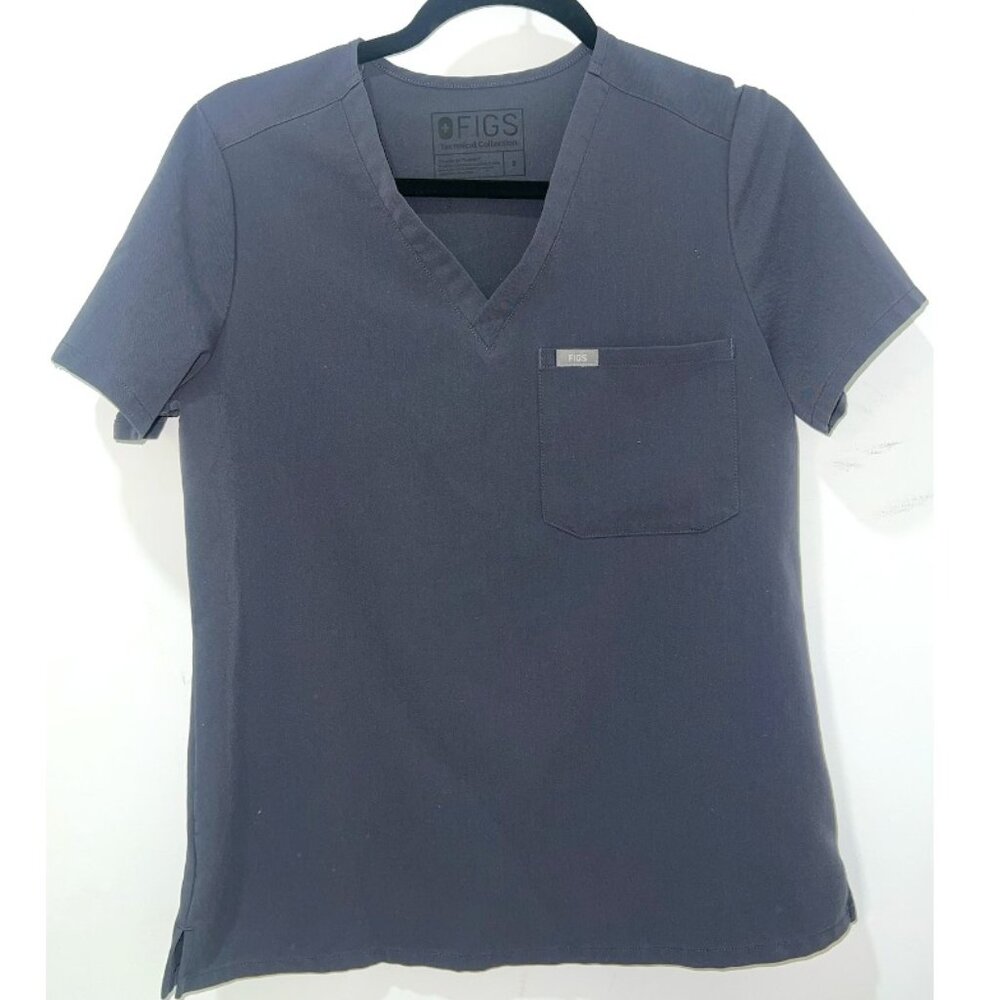 Figs Charcoal Gray Scrub Top